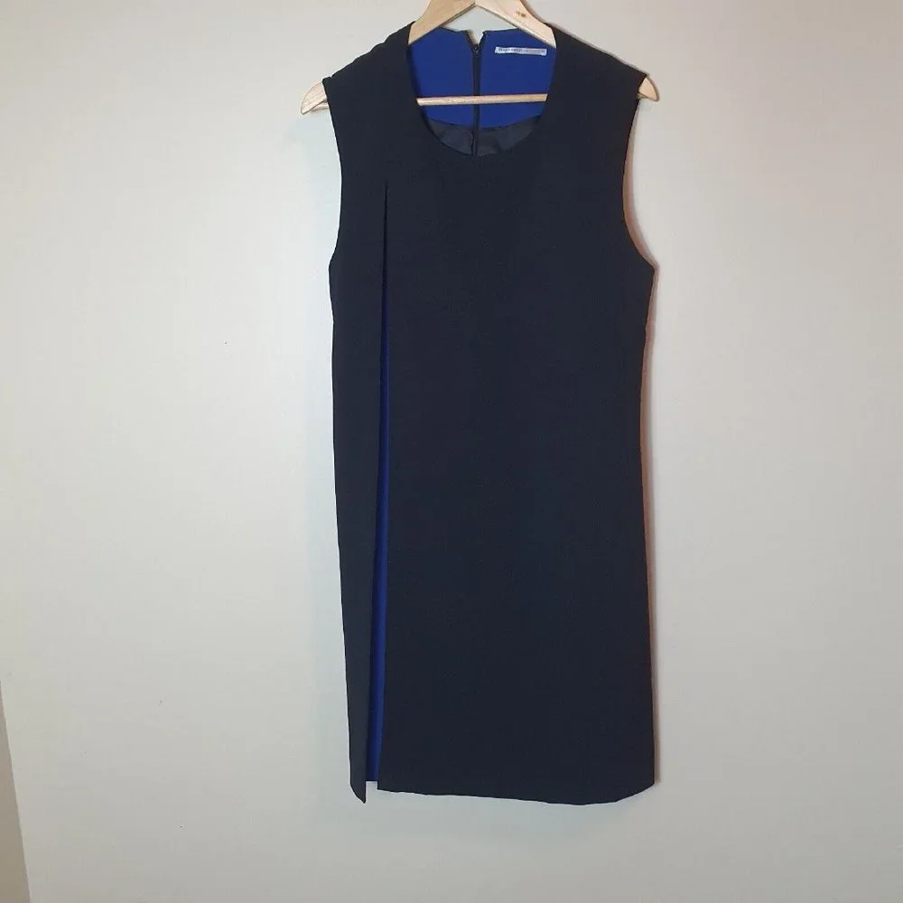 NWOT Jane Lamerton Dress Sze16 black blue Straight shift 2 tone office formal - Picture 7 of 7